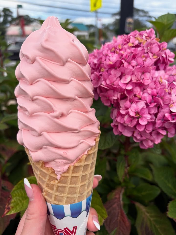 Pink ice cream cone
